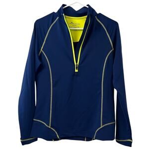 Peter Millar Womens Navy Crown Wicking Golf Pullover 1/2 Zip Medium
